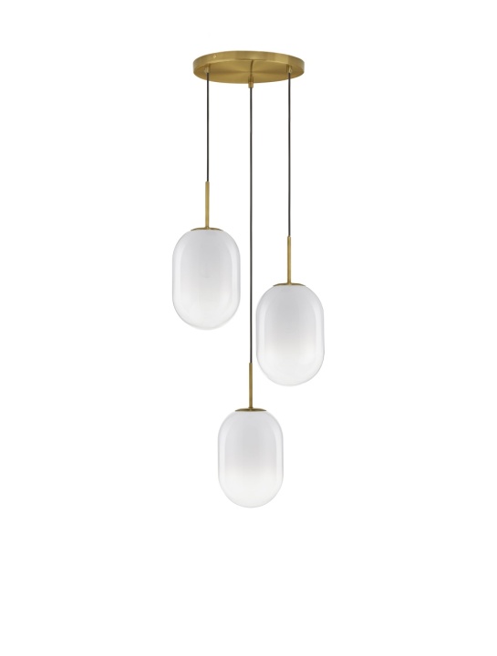 Corp de iluminat suspendat Chrysi Alb / Auriu Ø43 x H 120 cm - Img 2