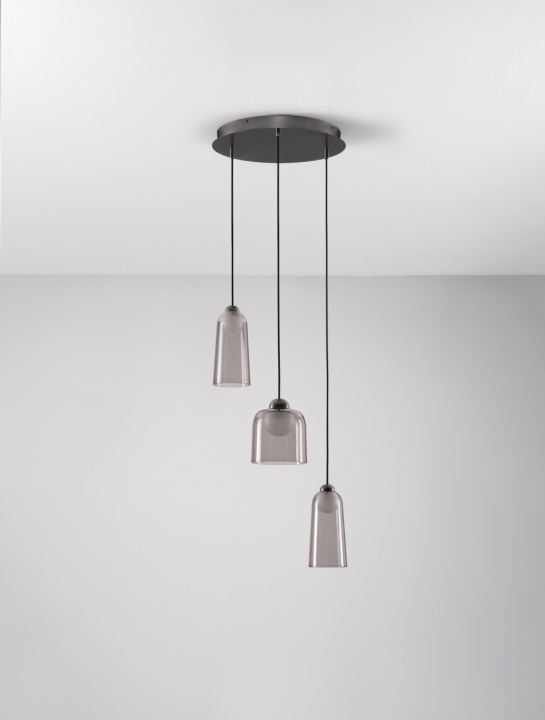 Corp de iluminat suspendat Dione Negru / Smokey Ø35 x H 200 cm - Img 3