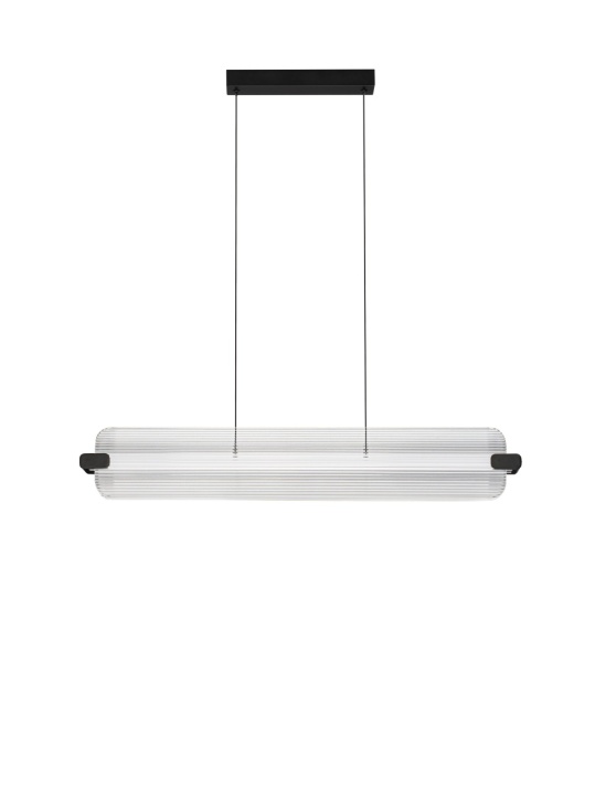 Corp de iluminat suspendat Emery Negru / Transparent 87 x 9 x 150 cm - Img 2