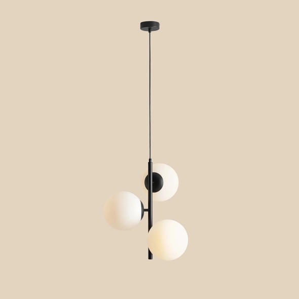 Corp de iluminat suspendat Fin 46 cm 3xE27 - Negru - Img 3