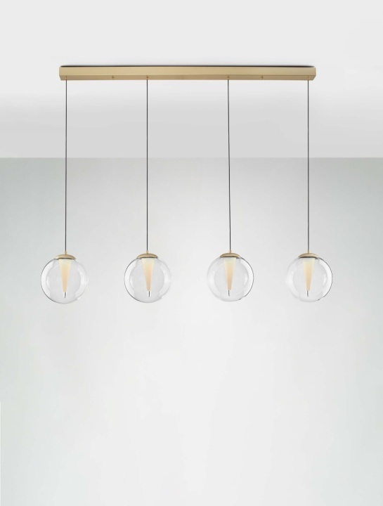 Corp de iluminat suspendat Galeo Transparent / Auriu 136 x 22 x 179 cm - Img 4