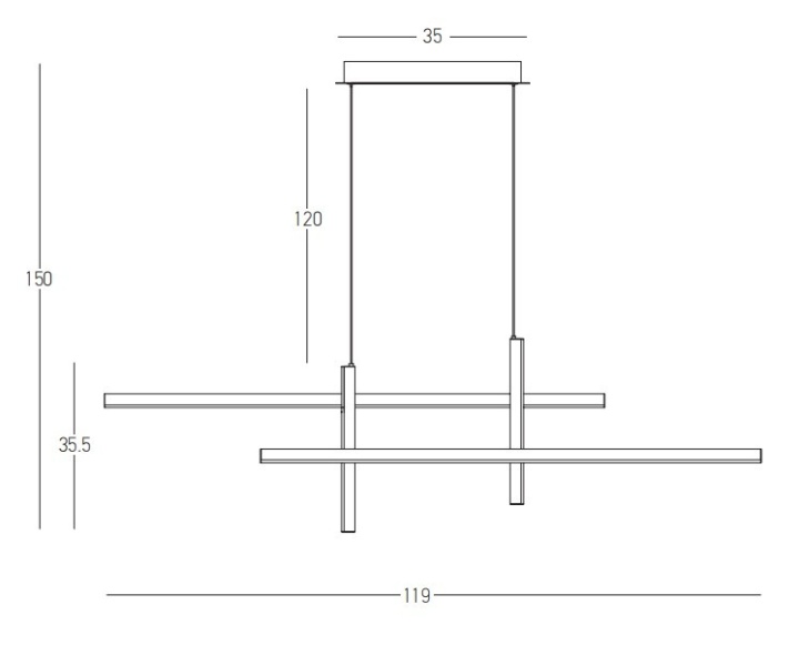 Corp de iluminat suspendat Geometria Luce LED 3000K - Gold Matt - Img 4
