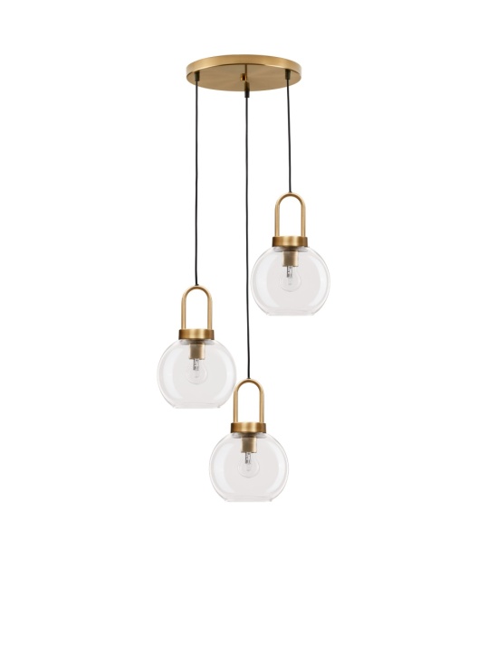 Corp de iluminat suspendat Irvine Transparent / Auriu Ø30 x H 150 cm - Img 2