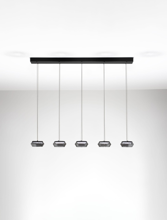 Corp de iluminat suspendat Jailyn Negru / Smokey 108 x 14 x 160 cm - Img 3