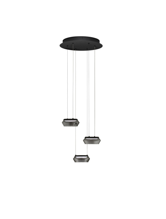 Corp de iluminat suspendat Jailyn Negru / Smokey Ø35 x H 160 cm - Img 2