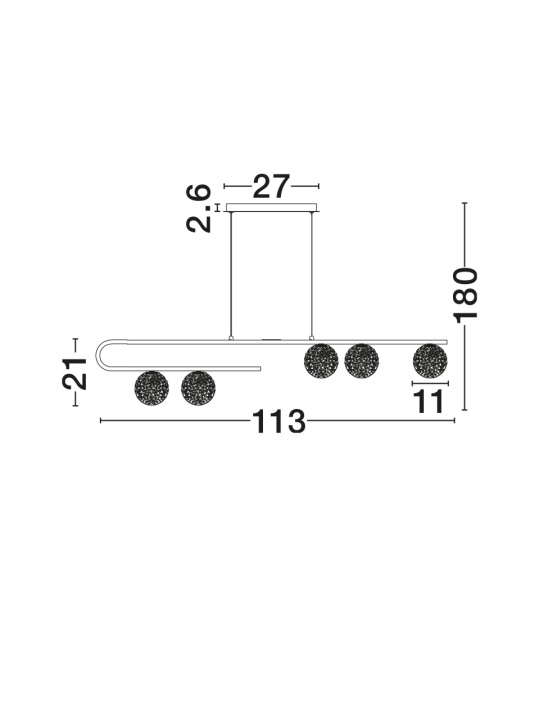 Corp de iluminat suspendat Mirano Transparent / Auriu 113 x 10 x 180 cm - Img 4
