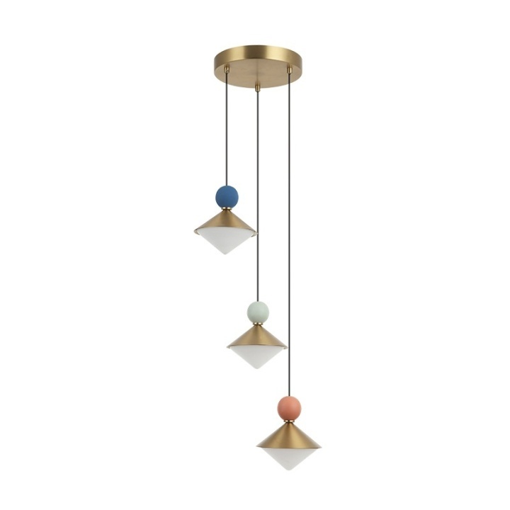 Corp de iluminat suspendat Murano Gioia LED 3000K - Gri, Alamă, Beige - Img 2