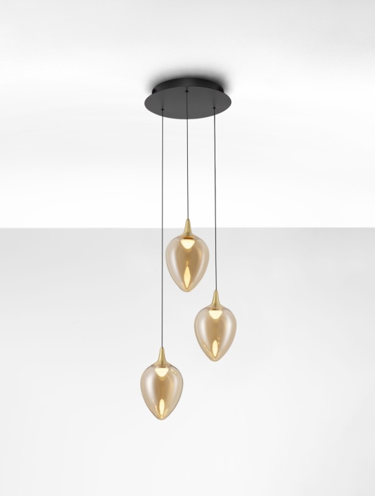 Corp de iluminat suspendat Nali Champagne / Negru / Auriu Ø35 x H 160 cm - Img 4