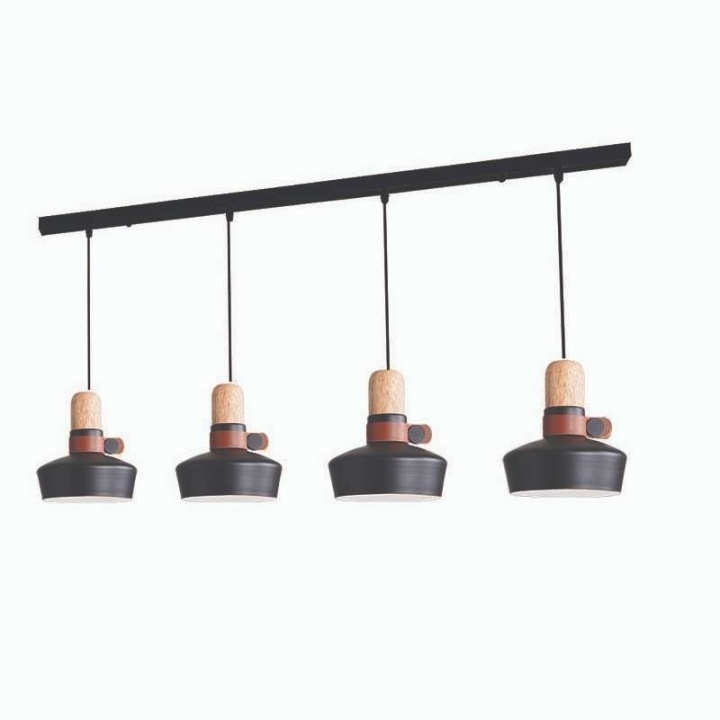 Corp de iluminat suspendat Nesso 4xE27 - Negru mat - Img 2