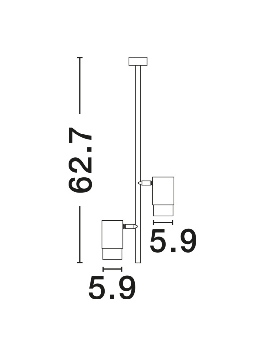 Corp de iluminat suspendat Pongo Negru / Auriu Ø5,9 x H 62,2 cm - Img 4