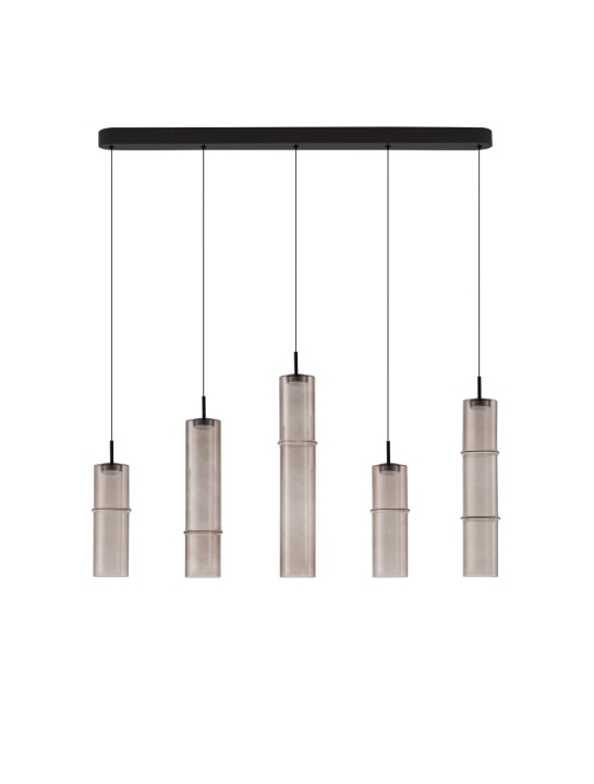Corp de iluminat suspendat Sano Negru / Maro 94 x 8 x 75-255 cm - Img 2