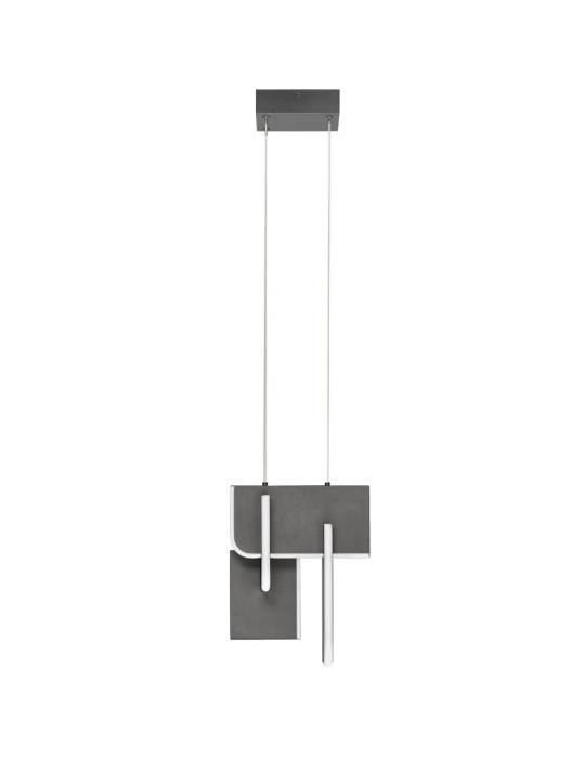 Corp de iluminat suspendat Totem Argintiu / Gri 24,6 x 25,3 x 200 cm - Img 2
