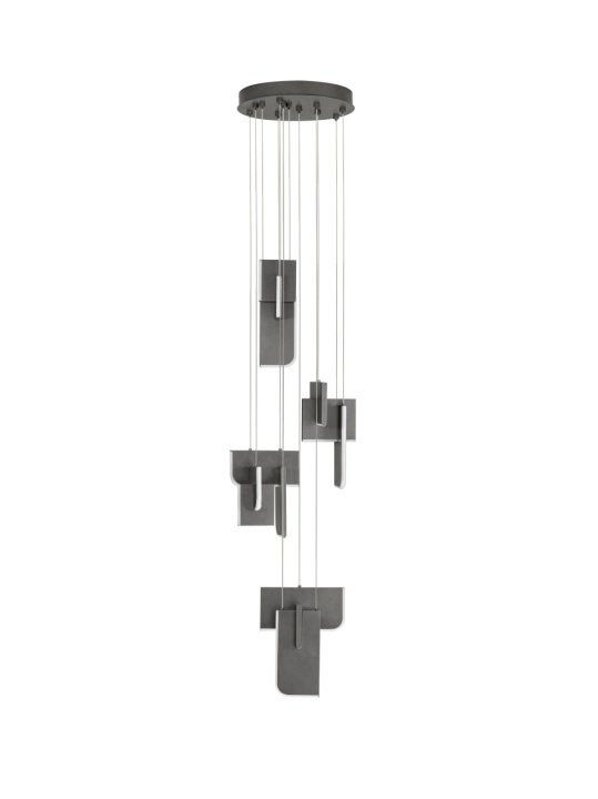 Corp de iluminat suspendat Totem Argintiu / Gri Ø35 x H 200 cm - Img 2