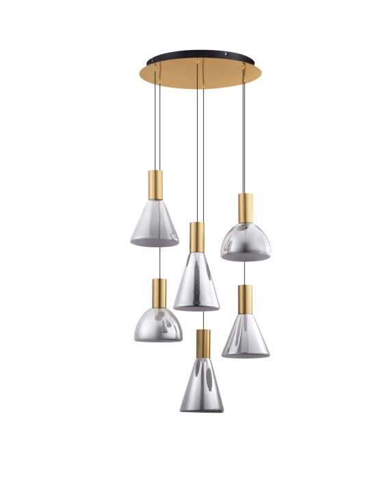 Corp de iluminat suspendat Voi Gradient Smokey / Auriu Ø52 x H 150 cm - Img 2