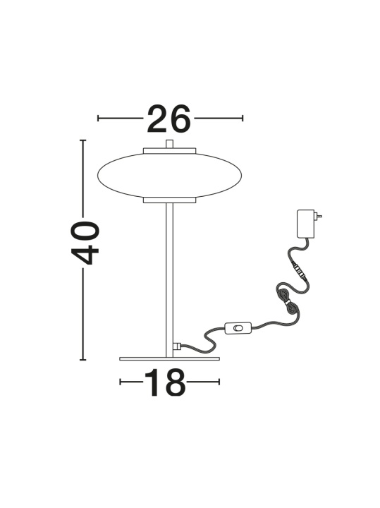 Lampa de masa Ballet Negru / Gri Ø26 x H 40 cm - Img 5
