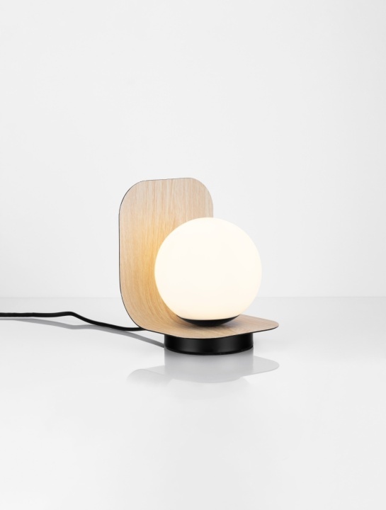 Lampa de masa Kamen Negru / Lemn / Opal 12 x 14 x 18 cm - Img 4
