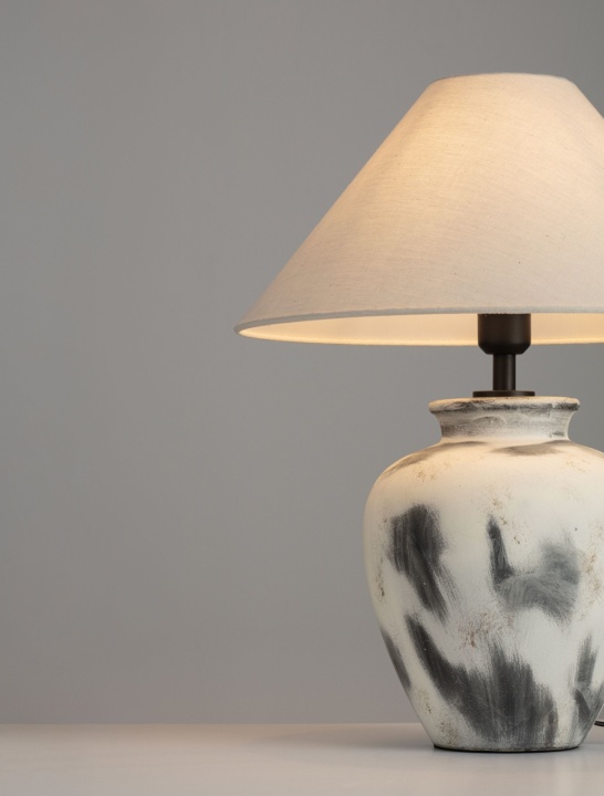 Lampa de masa Lupe Gri / Beige / Alb Ø45 x H 55 cm - Img 5