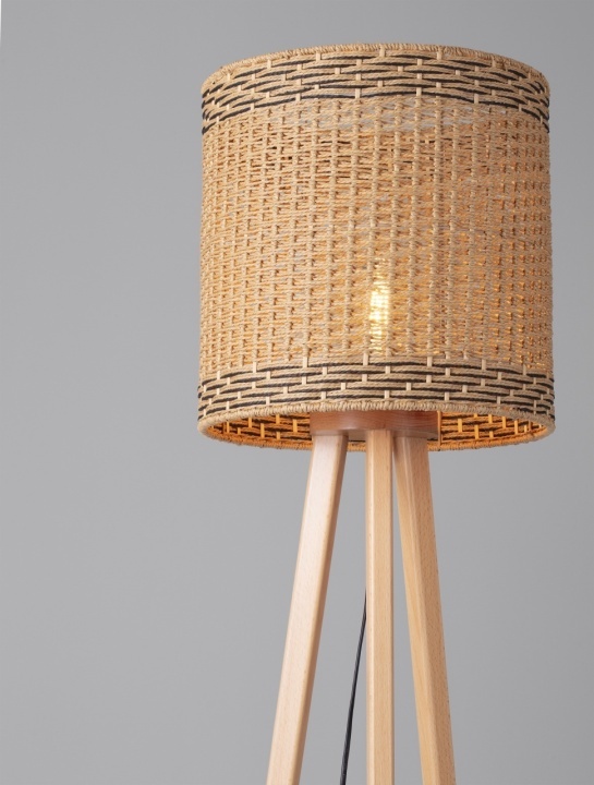 Lampadar Plette Natural / Negru Ø39 x H 165 cm - Img 4
