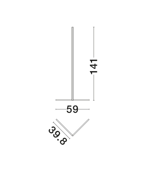 Lampadar V-Line Negru 58,5 x 40 x 141 cm - Img 2
