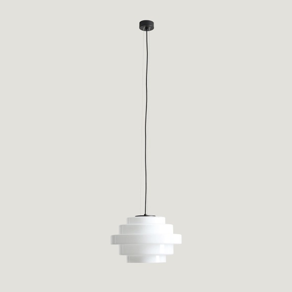 Pendul Filo 36 cm înălțime 220 cm 1xE27 - Alb lăptos - Img 3