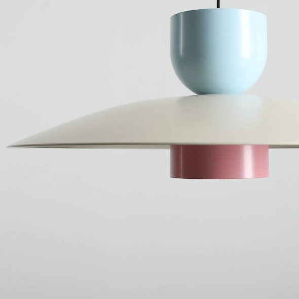 Pendul Nutta 65 cm 1xE27 - Albastru deschis + Crem - Img 2