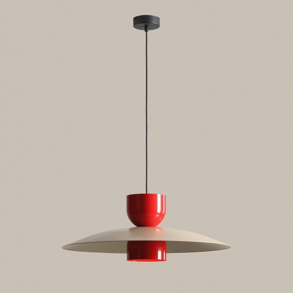 Pendul Nutta 65 cm 1xE27 - Roșu chili + Roșu - Img 6
