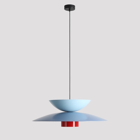 Pendul Teya 65 cm 1xE27 - Albastru deschis + Albastru prăfuit + Roșu chili - Img 5