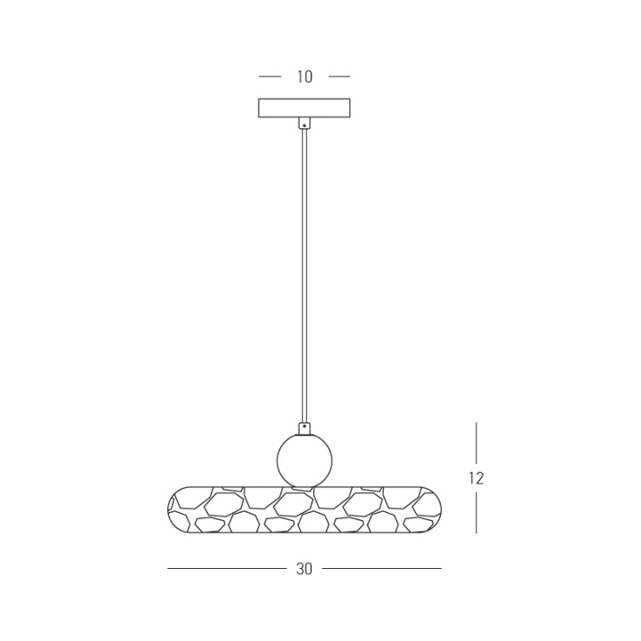 Pendul Travertino LED 3000K - Maro, Natural - Img 5
