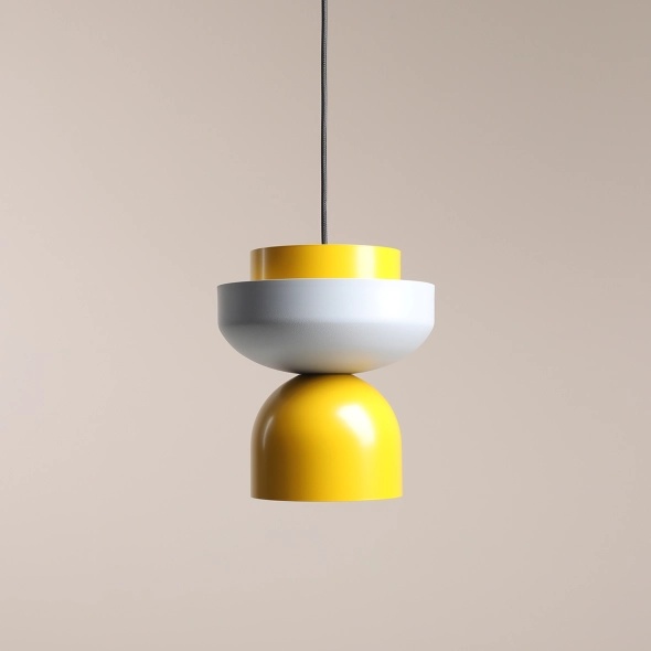 Pendul Ulia 23 cm 1xE27 - Gri + Muștar - Img 2