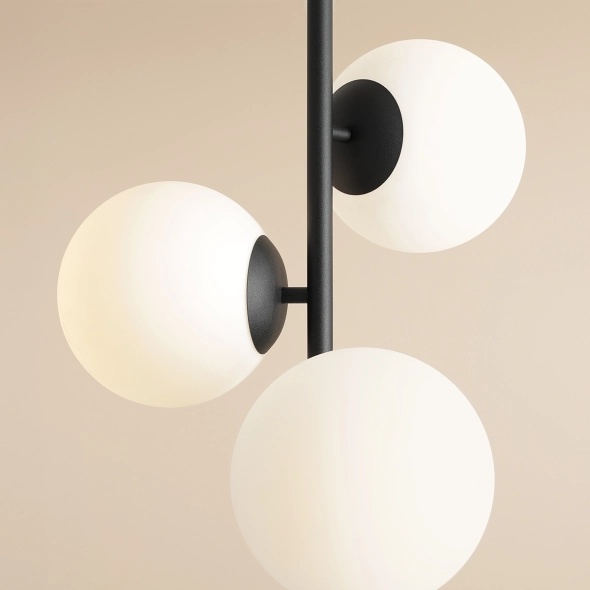 Plafonieră Fin 46 cm 3xE27 - Negru - Img 2