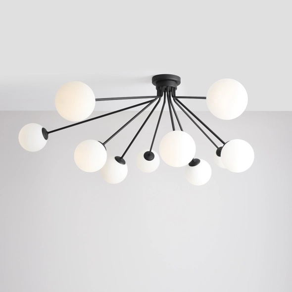 Plafonieră Holm 140 cm 10xE14 - Negru - Img 4