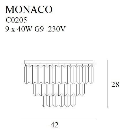 Plafonieră Monaco 42cm auriu - Img 2