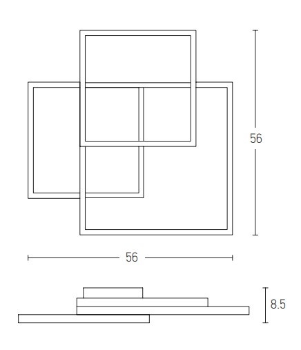 Plafonieră Quadro Luce LED 3000K - Alb - Img 2