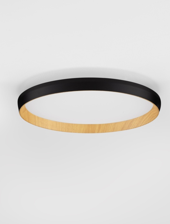 Plafoniera Vomos Negru / Lemn Ø40 x H 7 cm - Img 3