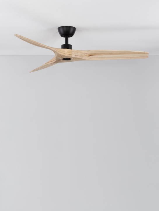 Ventilator Arcadia Negru / Natural / Lemn Ø132 x H 26-38,6 cm - Img 4