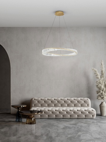 Corp de iluminat suspendat Aurelia Auriu Ø80 x H 120 cm