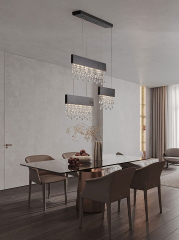 Corp de iluminat suspendat Crista Negru 100 x 11 x 150 cm