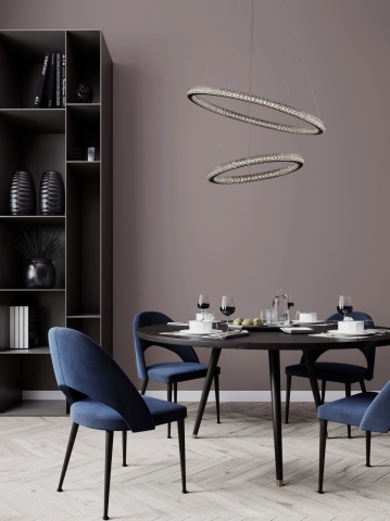 Corp de iluminat suspendat Ginevra Negru Ø60,5 x H 120 cm