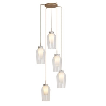 Corp de iluminat suspendat Nora Ø 63,3 cm - Auriu/Alb