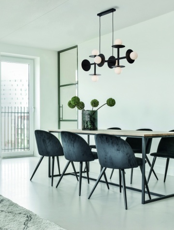 Corp de iluminat suspendat Pielo Opal / Negru 109 x 41 x 135 cm