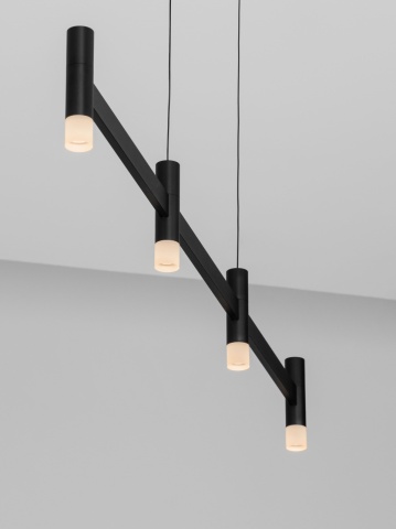Corp de iluminat suspendat Poetic Negru 110 x 3,5 x 185 cm