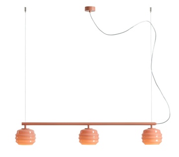 Corp de iluminat suspendat Puff Glaze 108 cm 3xE27 - Coral