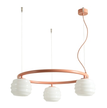 Corp de iluminat suspendat Puff Ring 63 cm 3xE27 - Coral