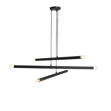 Corp de iluminat suspendat Tubo 6xE14 - Negru