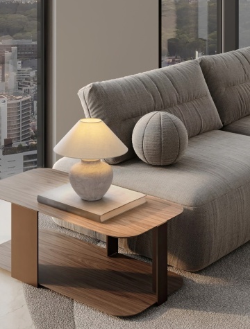 Lampa de masa Lupe Maro / Beige Ø40 x H 49 cm