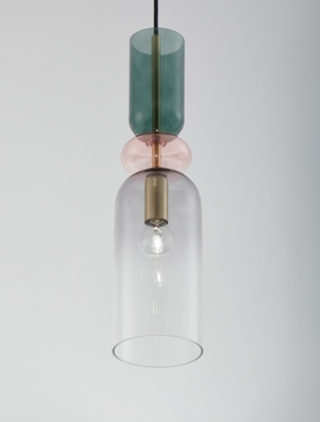 Pendul Murano Gri / Auriu Ø10,8 x H 198 cm