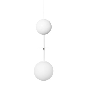 Pendul OIO A white with a brass element, alb / auriu