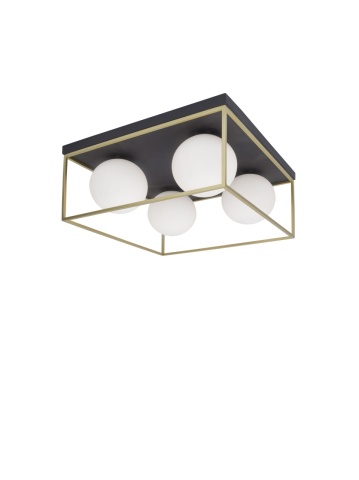 Plafoniera Juliet Opal / Negru 45 x 45 x 20 cm