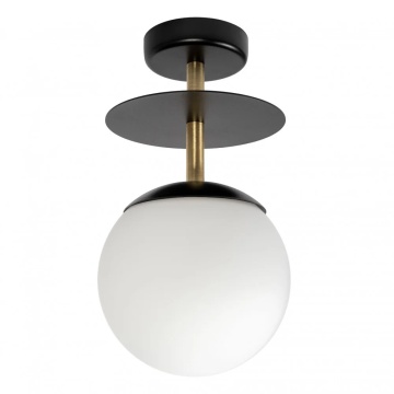 Plafonieră PLAAT B black / with brass, negru / auriu