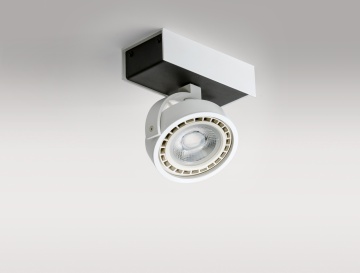 Spot aplicat Max 1 230V Bk/Wh - Alb / Negru